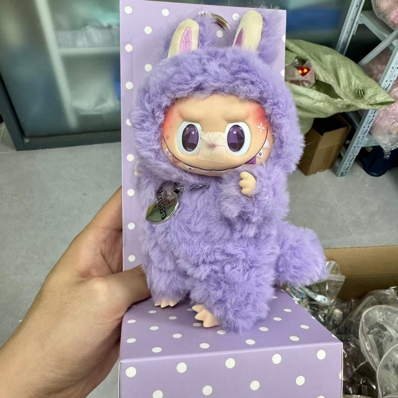 17cm purple zimomo labubu customized doll