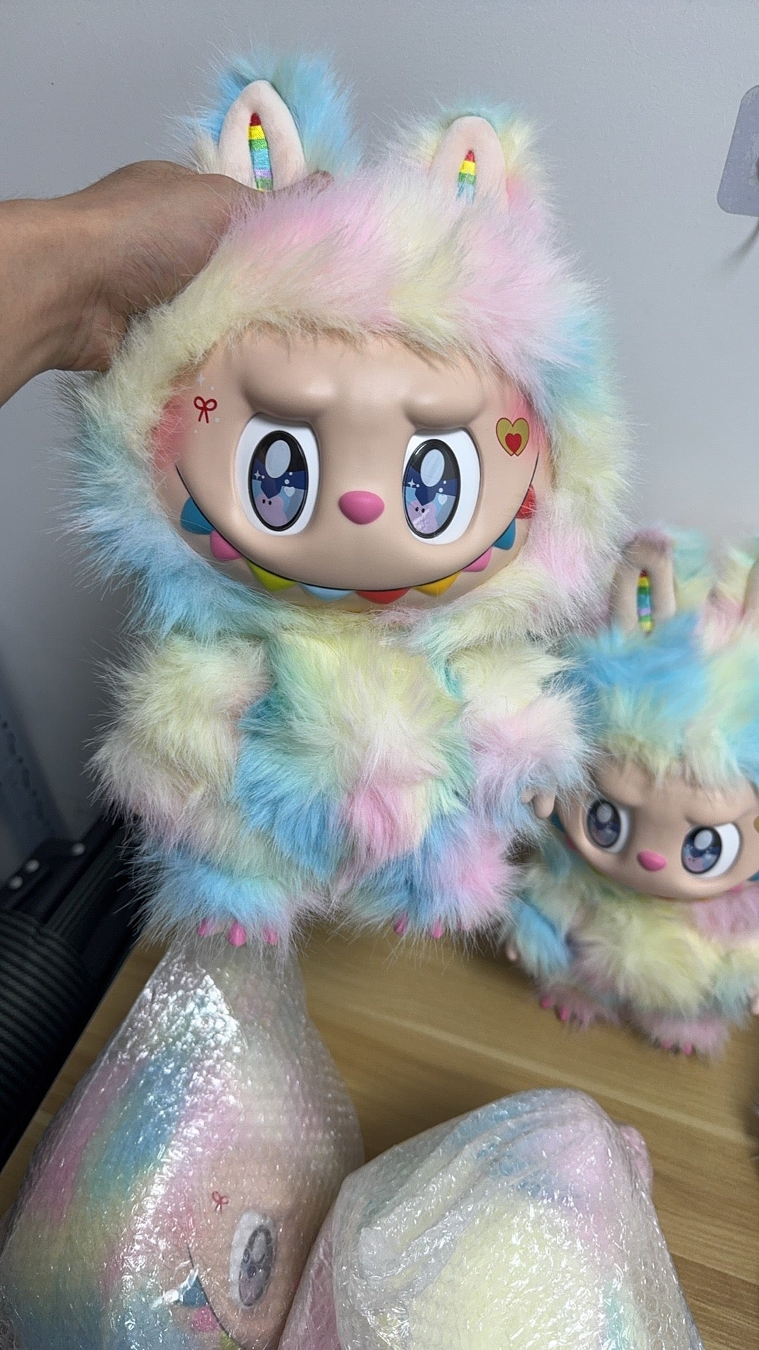 38CM iridescent colors zimomo angel labubu