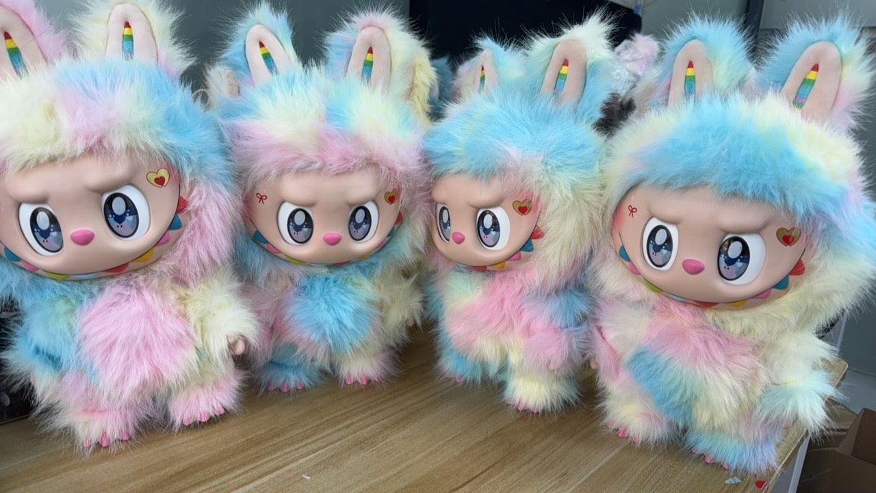 38CM iridescent colors zimomo angel labubu