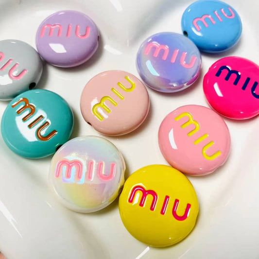 Clearance Sale Color Round Miu Beads with Side Hole Circle Miu