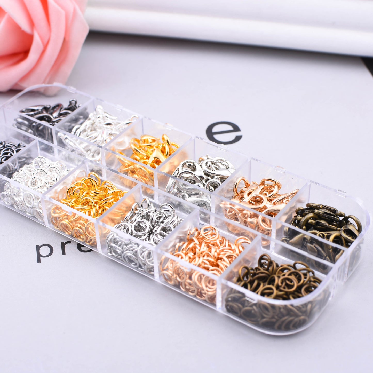 DIY 6-color set of 7*12mm lobster clasp open rings