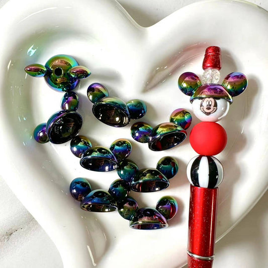 Clearance sale: Dazzling black plated Mickey Mouse hat beads