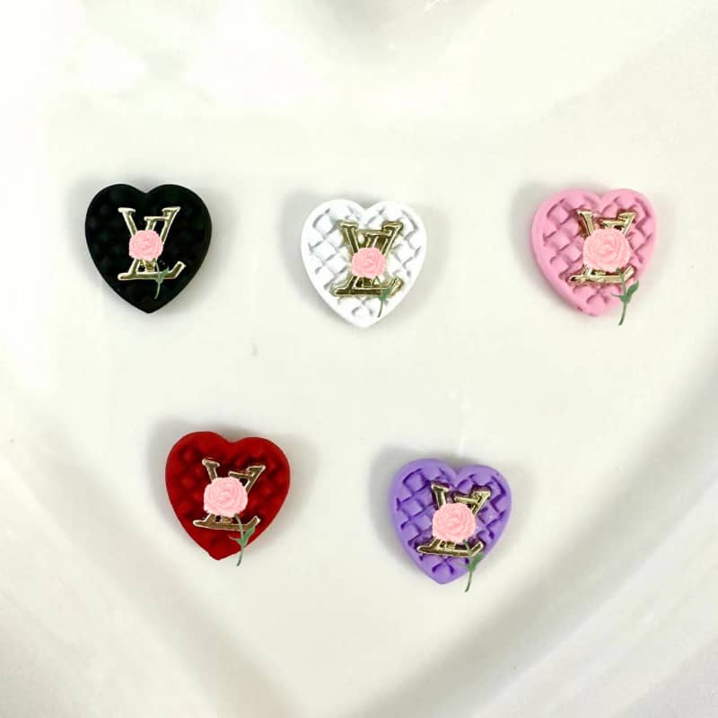 12*12MM Heart LL--VV brand nail accessories/slow shipping