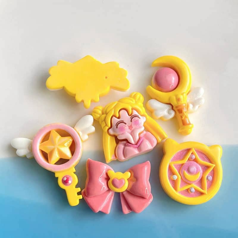 Sailor Moon Deco Parts Small DIY Beautiful Girl Warrior 12 Pieces