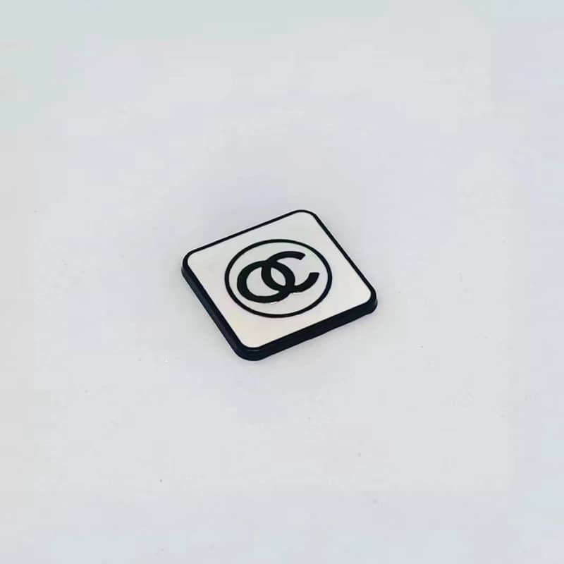 Black and white square CC metal cabochon / slow shipping