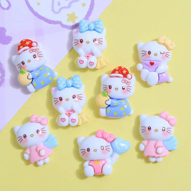 Kittyキティちゃんデコパーツ小Diy凯蒂猫10PCS