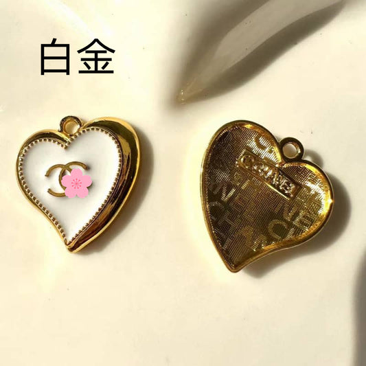 Peach Heart CC Metal Cabochon 20*25mm Peach Heart / Slow Shipping