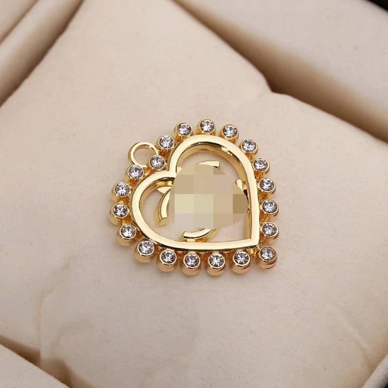 CC heart diamond metal cabochon with loop 30MM*30MM/Slow shipping