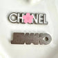 CC letter silver metal cabochon 42*12MM / Slow shipping