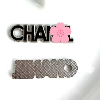 CC letter silver metal cabochon 42*12MM / Slow shipping