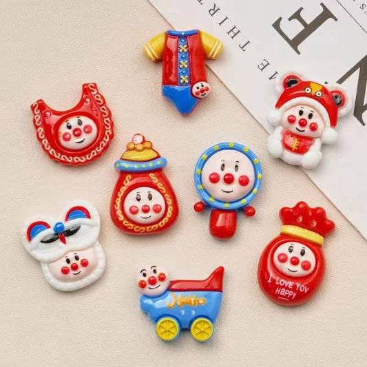 Baby Anpanman Deco Parts Small DIY Face Pack Superman 8PCS