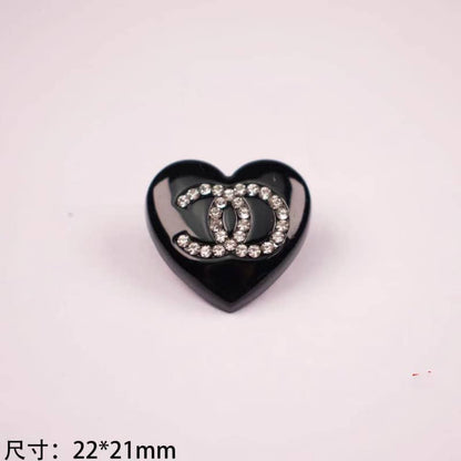 Heart-shaped diamond CC metal cabochon 22*21MM / Slow shipping