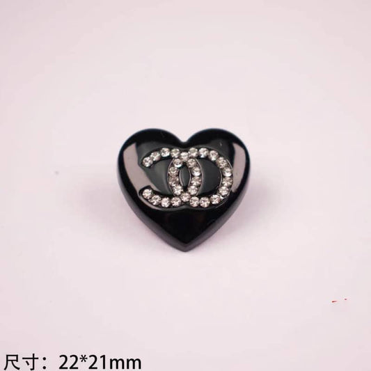 Heart-shaped diamond CC metal cabochon 22*21MM / Slow shipping