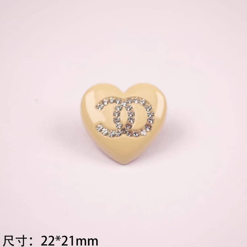 Heart-shaped diamond CC metal cabochon 22*21MM / Slow shipping