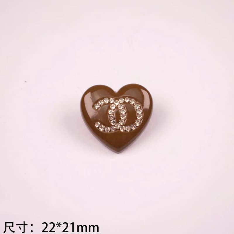 Heart-shaped diamond CC metal cabochon 22*21MM / Slow shipping