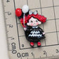 New Year Black and Red Girl Decoration Parts Small Diy 8PCS