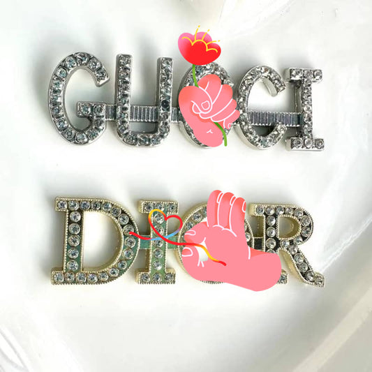 Diamond GG/DD letter metal cabochon 51*16MM/Slow shipping