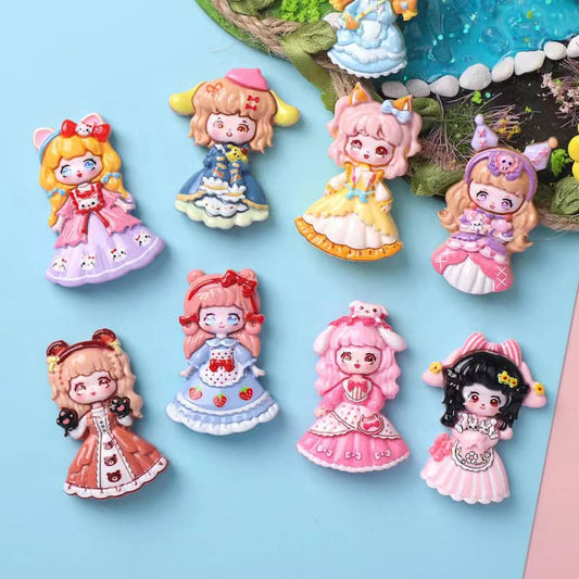 変装プリンセスデコパーツ小Diy 变装公主９PCS