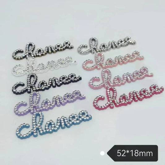 CC letter diamond metal cabochon 52*18MM / Slow shipping