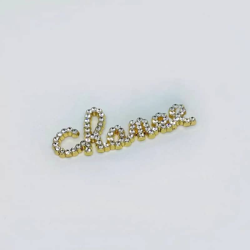 CC letter diamond metal cabochon 52*18MM / Slow shipping