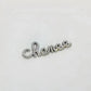 CC letter diamond metal cabochon 52*18MM / Slow shipping