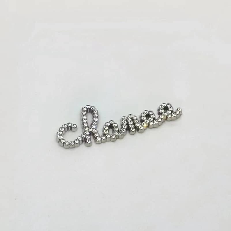 CC letter diamond metal cabochon 52*18MM / Slow shipping