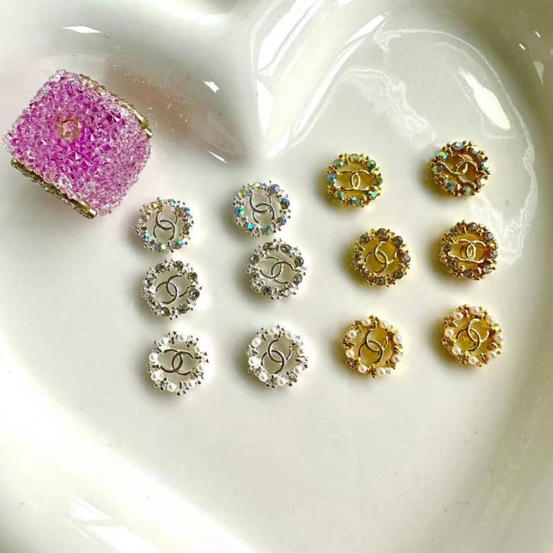 Round Diamond/Pearl Wreath CC Nail Parts 9-10MM/Slow Shipping