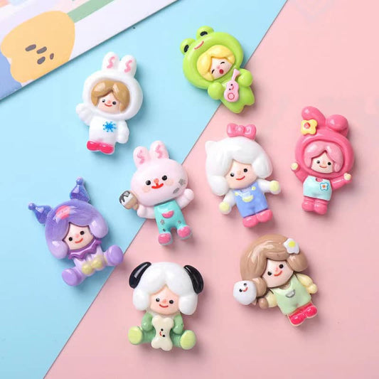 亮面女の子デコパーツ小Diy16PCS