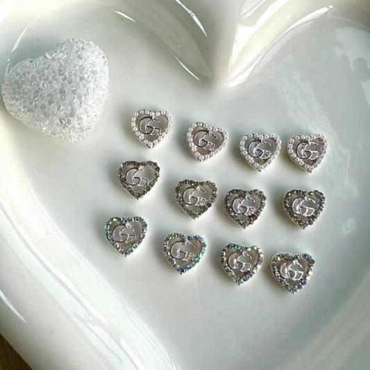 GG Heart Diamond / Pearl Nail Pearl 10*10MM / Slow Shipping