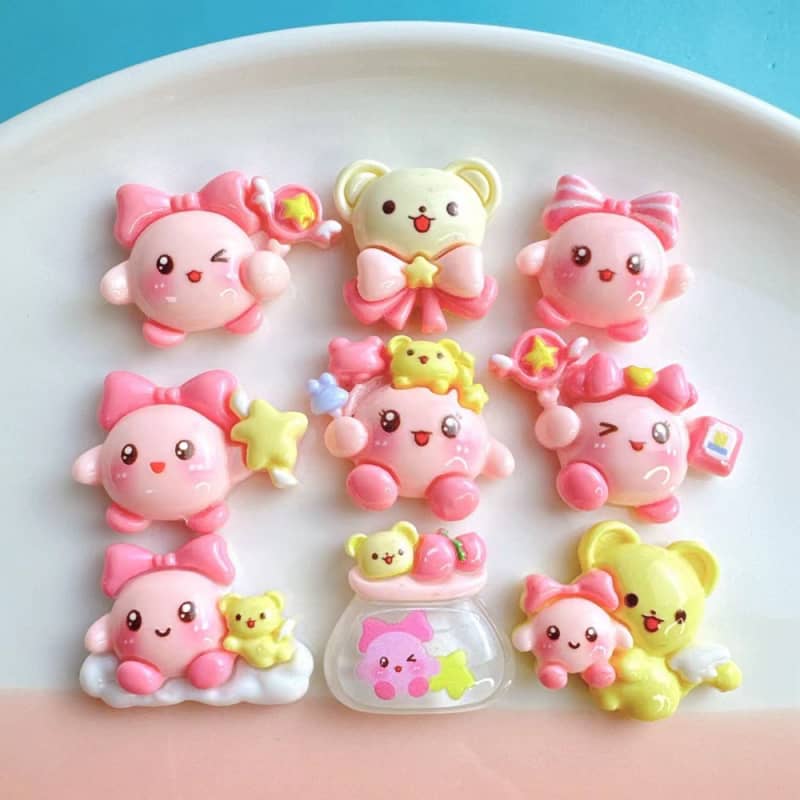 Small DIY mold decoration parts set of 9