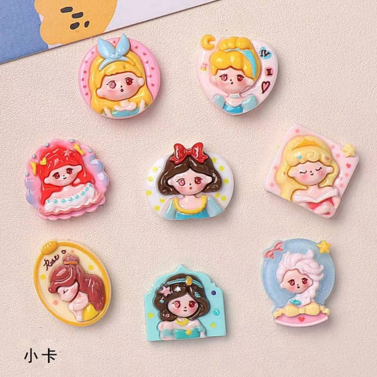 亮面プリンセルデコパーツ小Diy16PCS公主