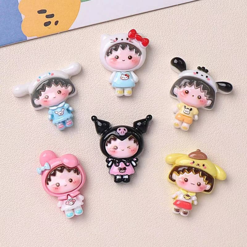 Cosplay小丸子デコパーツ小Diy12PCS