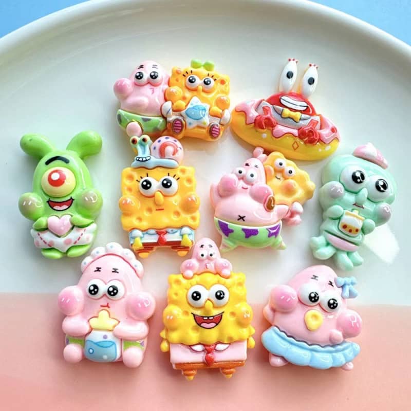 Medium DIY Baby Spongebob Decorative Parts Seaweed Jewelry 9PCS