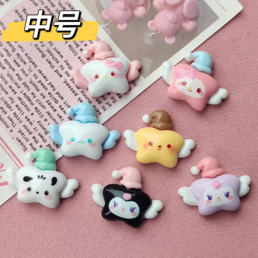 San-ri-o翼の星デコパーツ小Diy14PCS