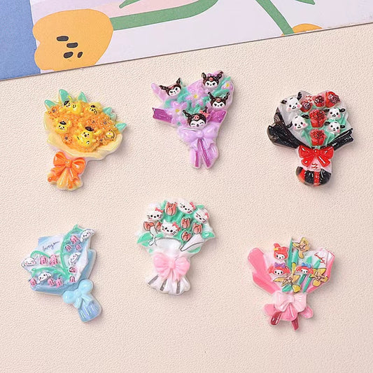 花束のSan-ri-oデコパーツ小Diy12PCS