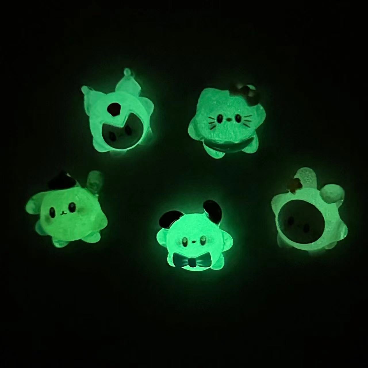 Luminous San-ri-o Deco Parts Small Diy10PCS