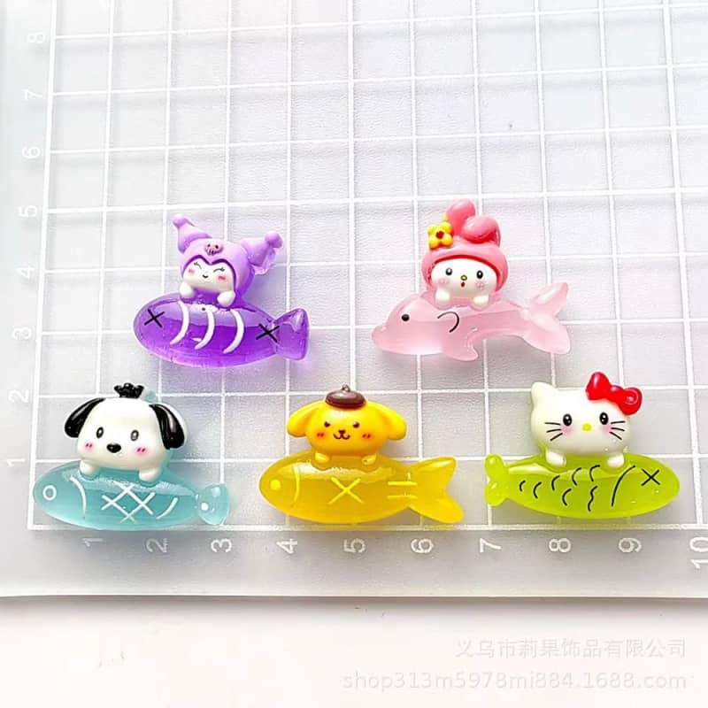 Luminous Fish San-ri-o Deco Parts Small DIY 10PCS