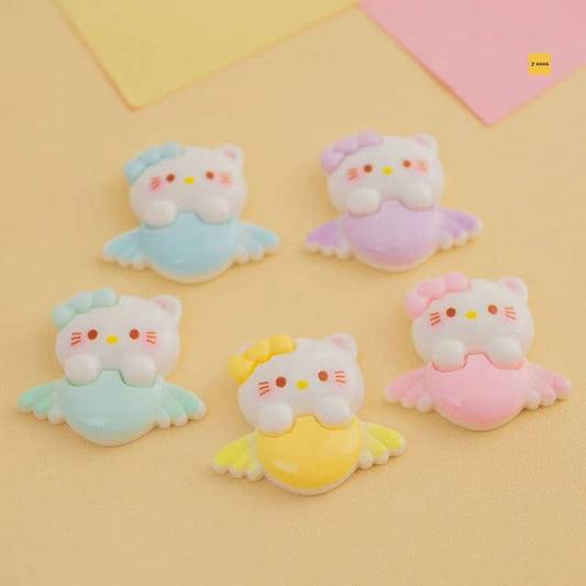 ハート翼Kittyデコパーツ小Diy10PCS