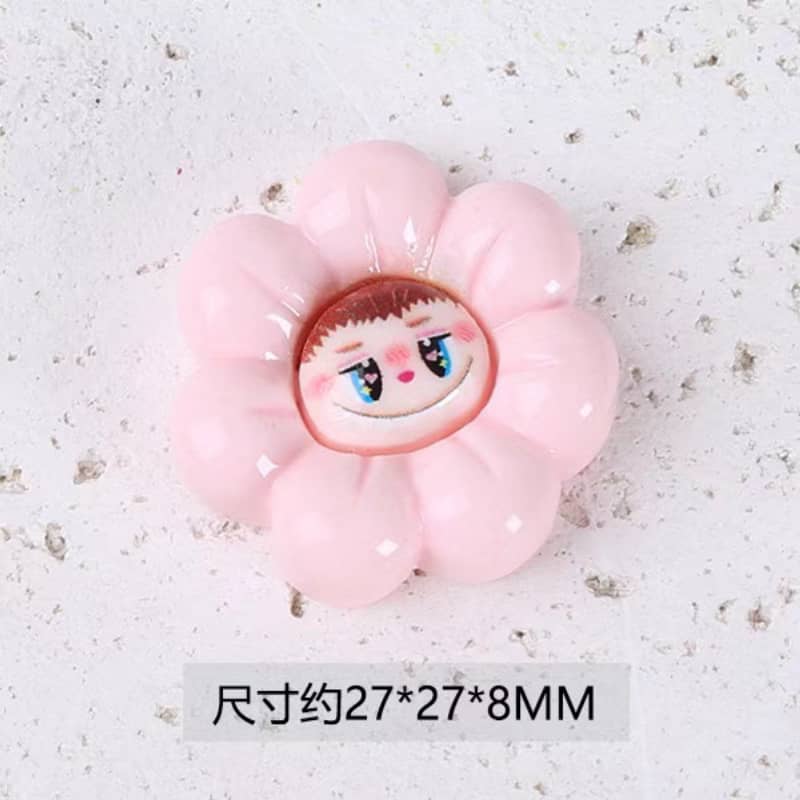 Flower labubu decoration parts small DIY 16PCS