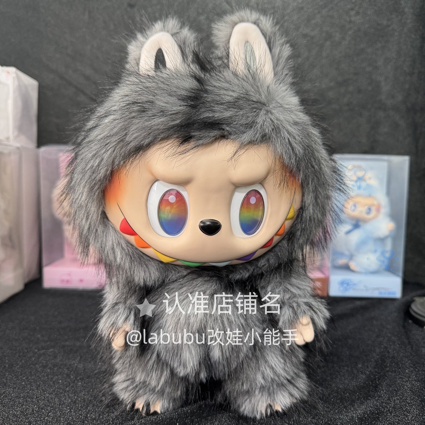 38CM black zimomo angel labubu