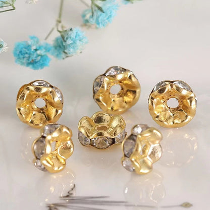 Clearance sale Diamond Rondelle Parts Metal Beads 10mm Copy