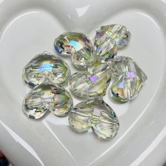 Clearance price 26*35mm Faceted Heart Hole K22