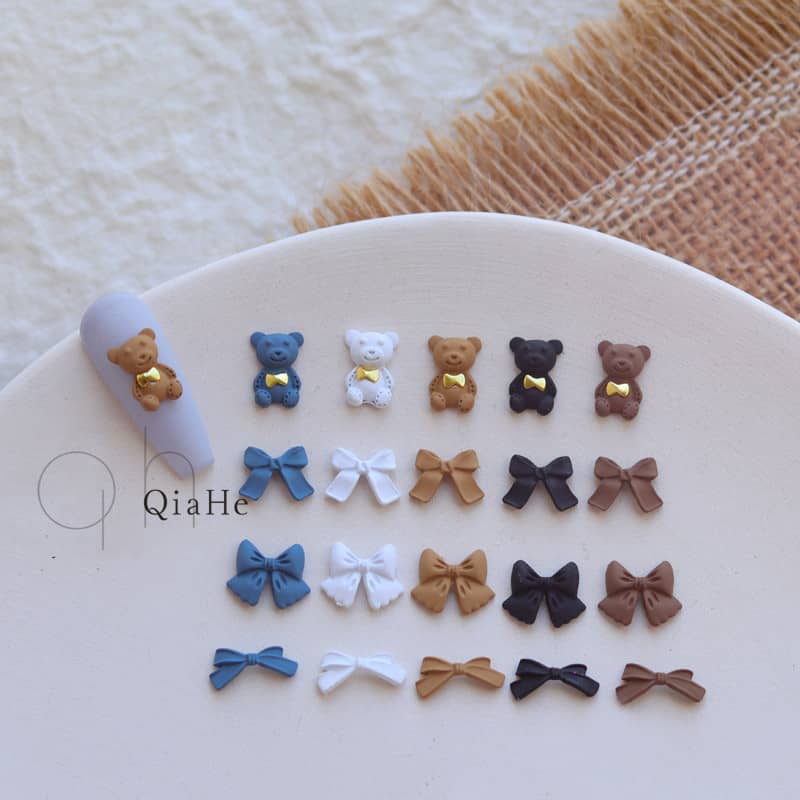 Metal Ribbon Bear Nail Parts