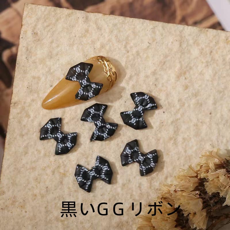 Brand GG/LL--VV CC Ribbon Nail Parts